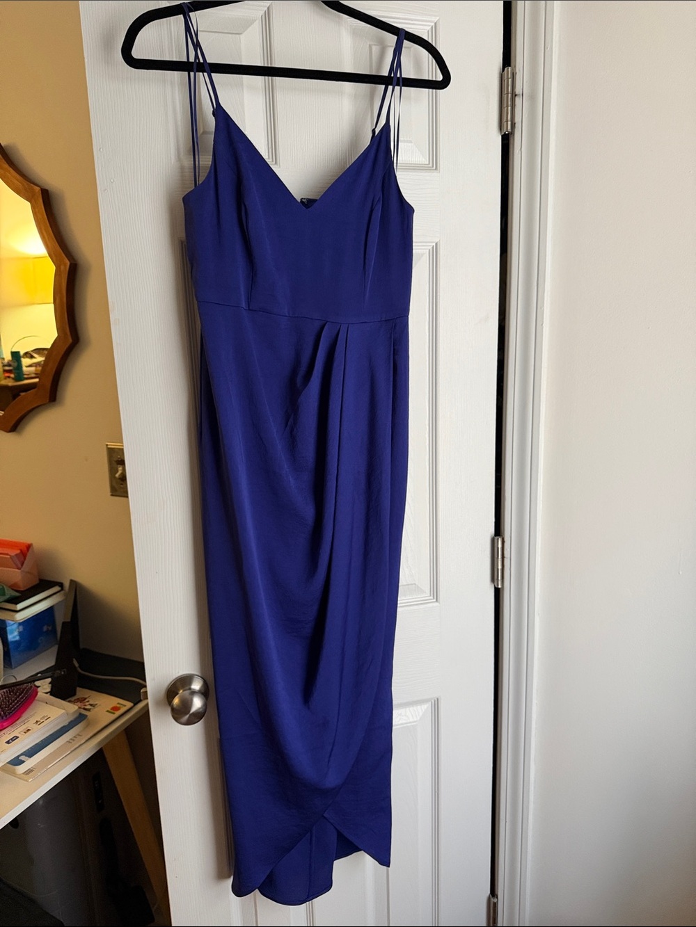 Express Royal Blue Spaghetti-Strap Maxi Dress